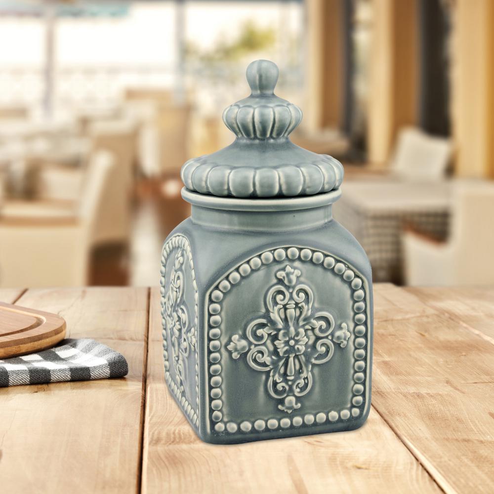 Stonebriar Collection 5 In X 10 Matte Denim Decorative Stonebriar Collection 5 In X 10 Matte Denim Decorative Canister