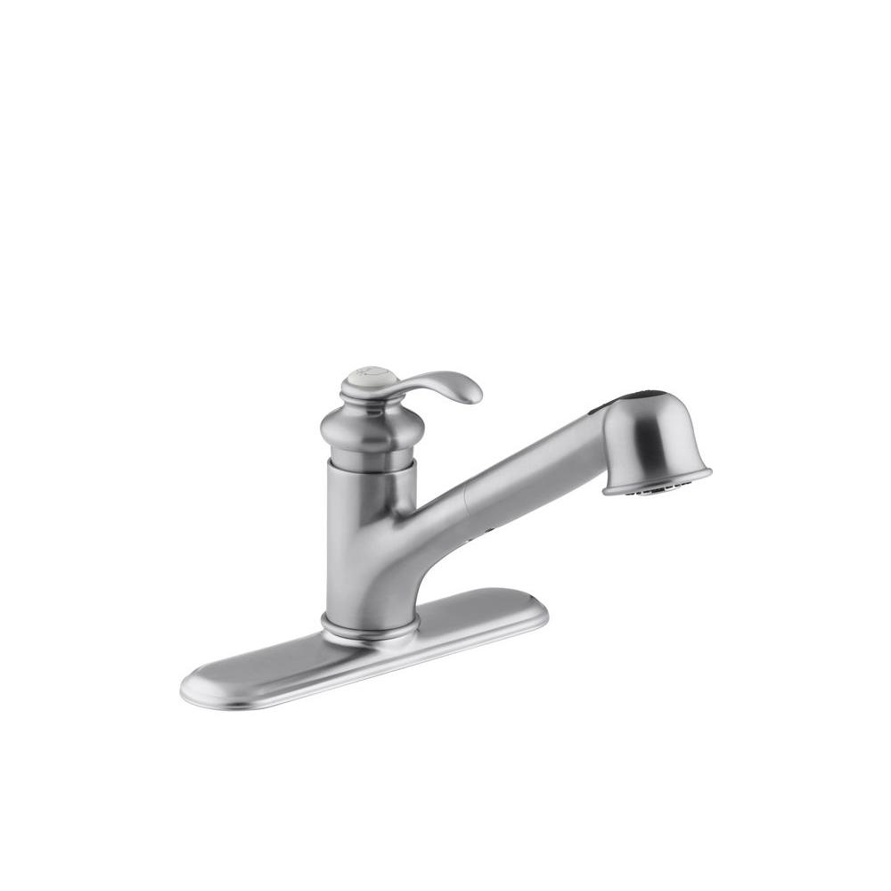 KOHLER Fairfax Single Handle Pull Out Sprayer Kitchen Faucet In