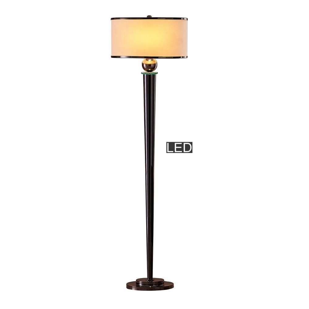 Artiva 63 In Jet Black Metal Venetian Led Floor Lamp