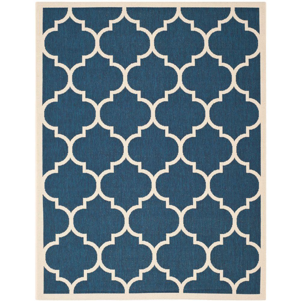 Safavieh Courtyard Navy Beige 8 Ft X 11 Indoor Outdoor Area Rug Safavieh Courtyard Navy Beige 8 Ft X 11 Indoor Outdoor Area