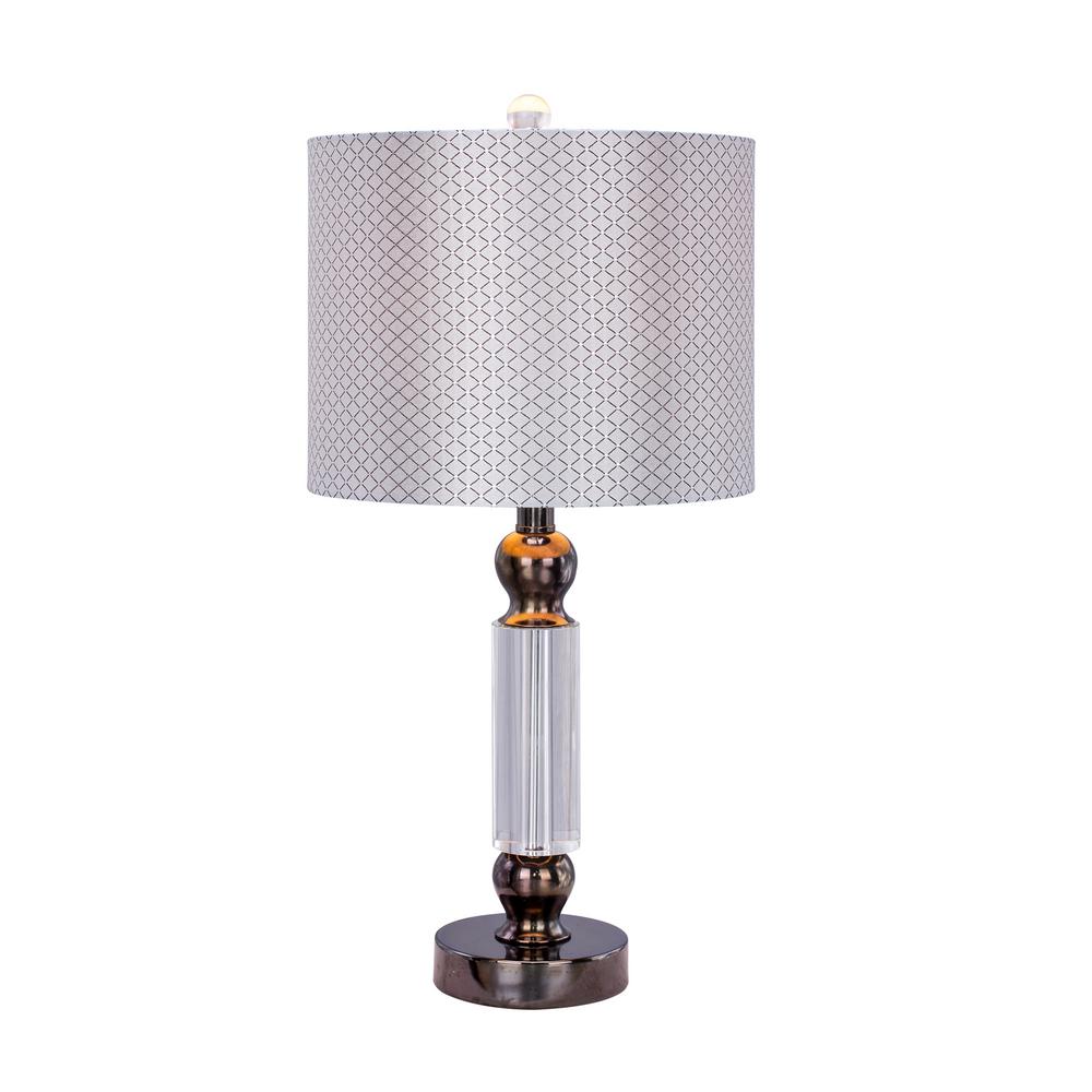 Rotary Multicolored Led Table Lamps The Home Depot Clear Crystal And Black Chrome Metal Table Lamp With Led Nightlight
