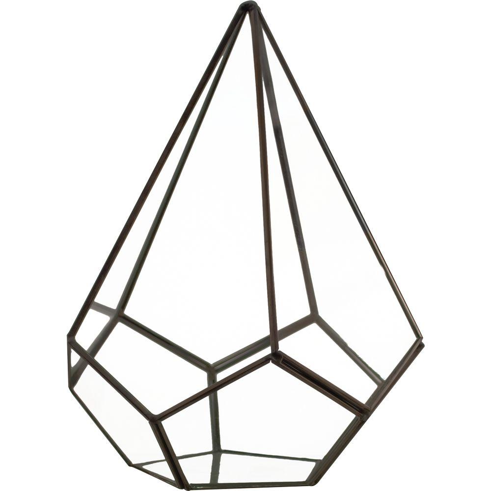 Pride Garden Products Mika 6 in. x 6 in. Glass Faceted Pyramid