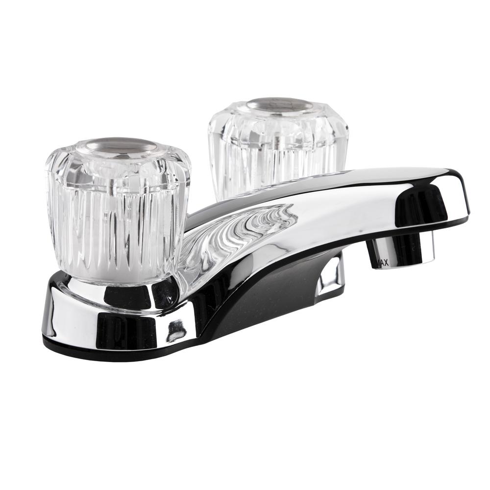 MOEN Eva 4 in. Centerset 2Handle HighArc Bathroom Faucet in Chrome