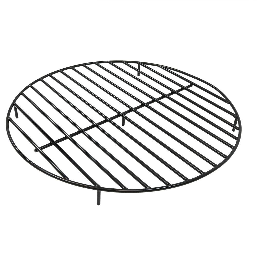 Sunnydaze Decor 40 In Round Black Steel Fire Pit Firewood Grate