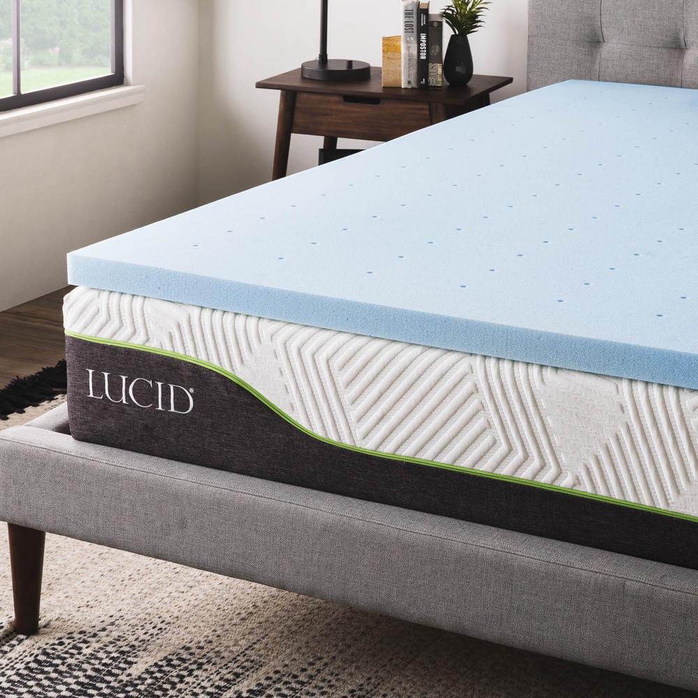 LUCID 2 in. King Gel Infused Memory Foam Mattress Topper HDLU20KK30GT ...