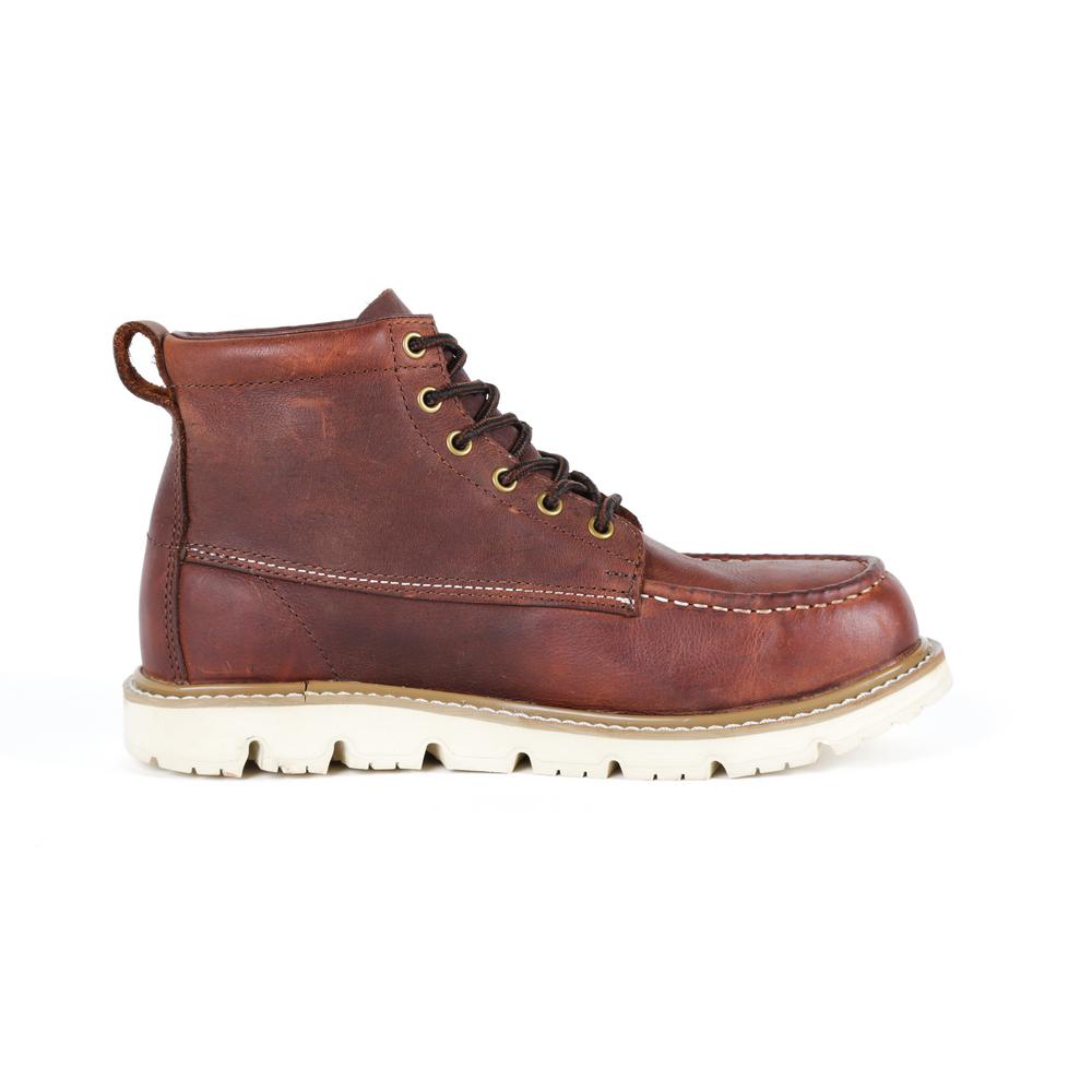 wedge sole moc toe work boots