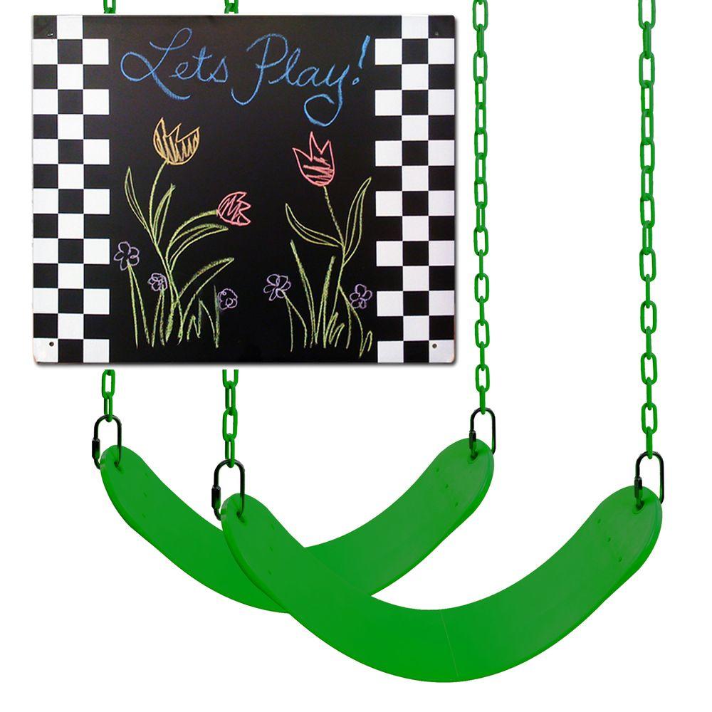 SwingNSlide Playsets 2Swing Seats and Chalkboard Swing Set Refresher
