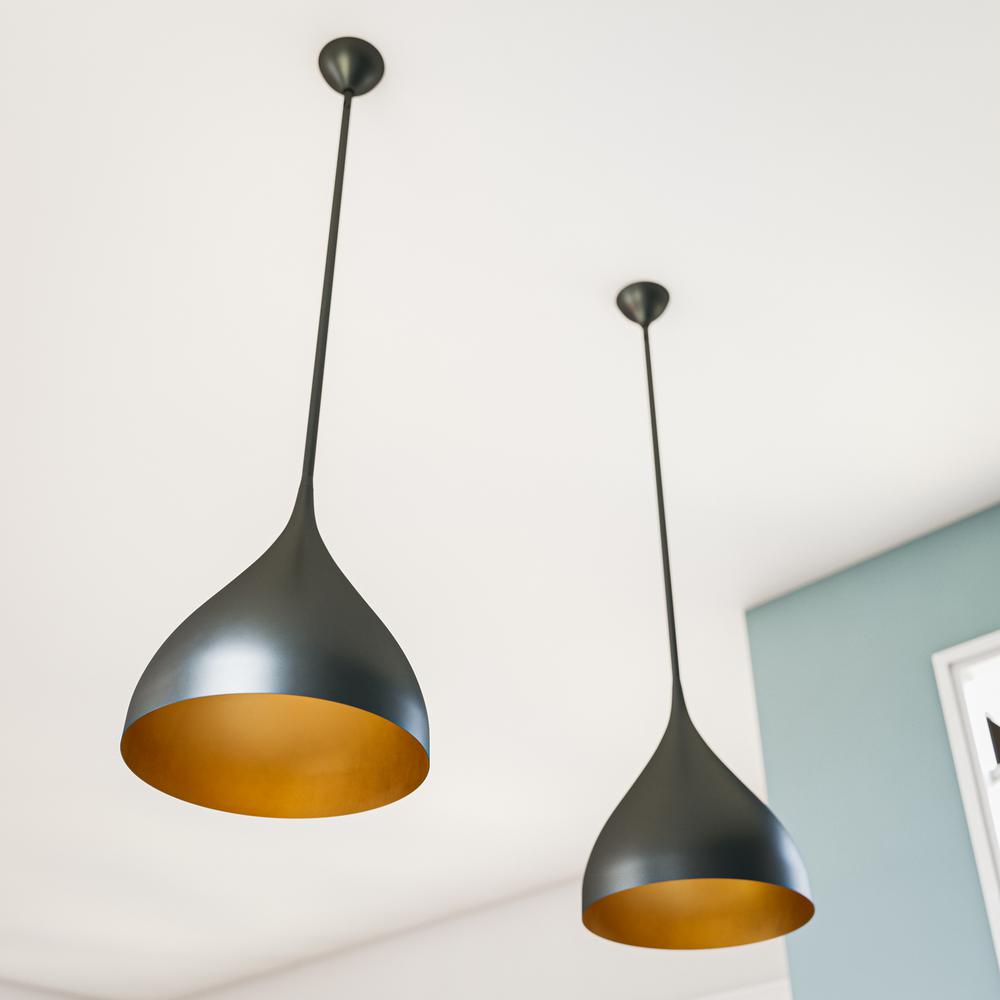 Manor Brook Barnes 5 in. 2 Light Black Vanity Light with ...