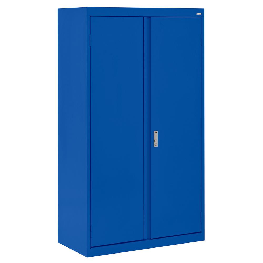 Sandusky System Series 36 In W X 64 In H X 18 In D Double Door Storage Cabinet With Adjustable Shelves In Blue Ha3f361864 06 The Home Depot