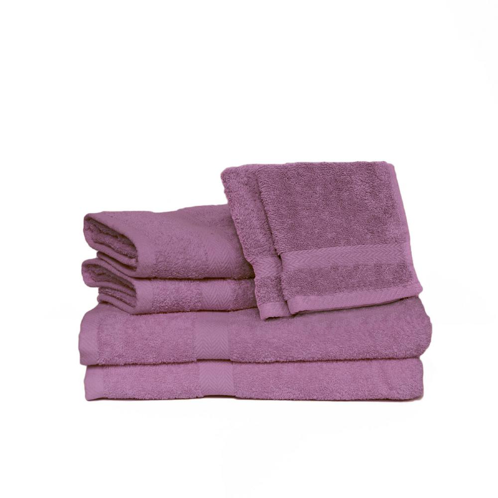 Espalma Deluxe 6Piece Cotton Terry Bath Towel Set in Lilac852763 The Home Depot