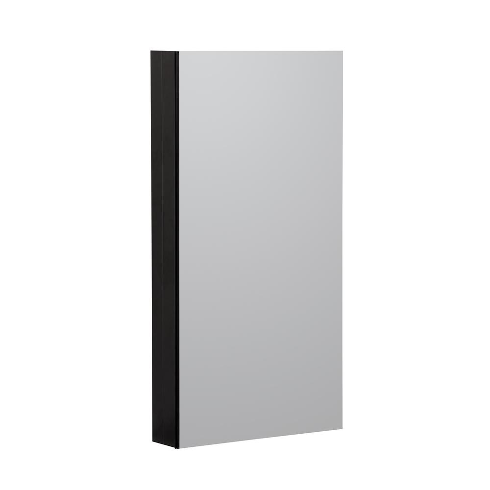 Foremost Reflections 15 In W X 36 In H Recessed Or Surface Mount Medicine Cabinet In Black Mmc1536 Bl The Home Depot