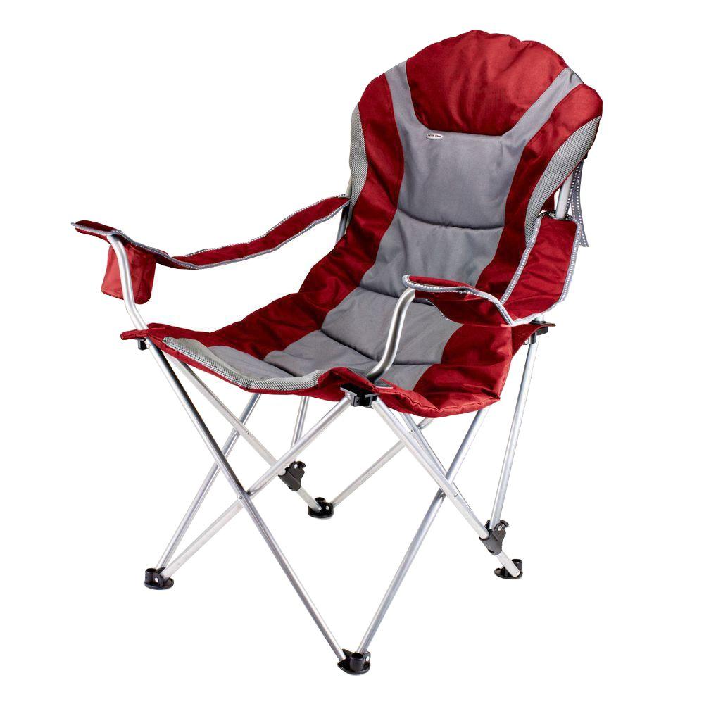 Picnic Time Reclining Camp Dark Red Patio Chair 803 00 100 000 0