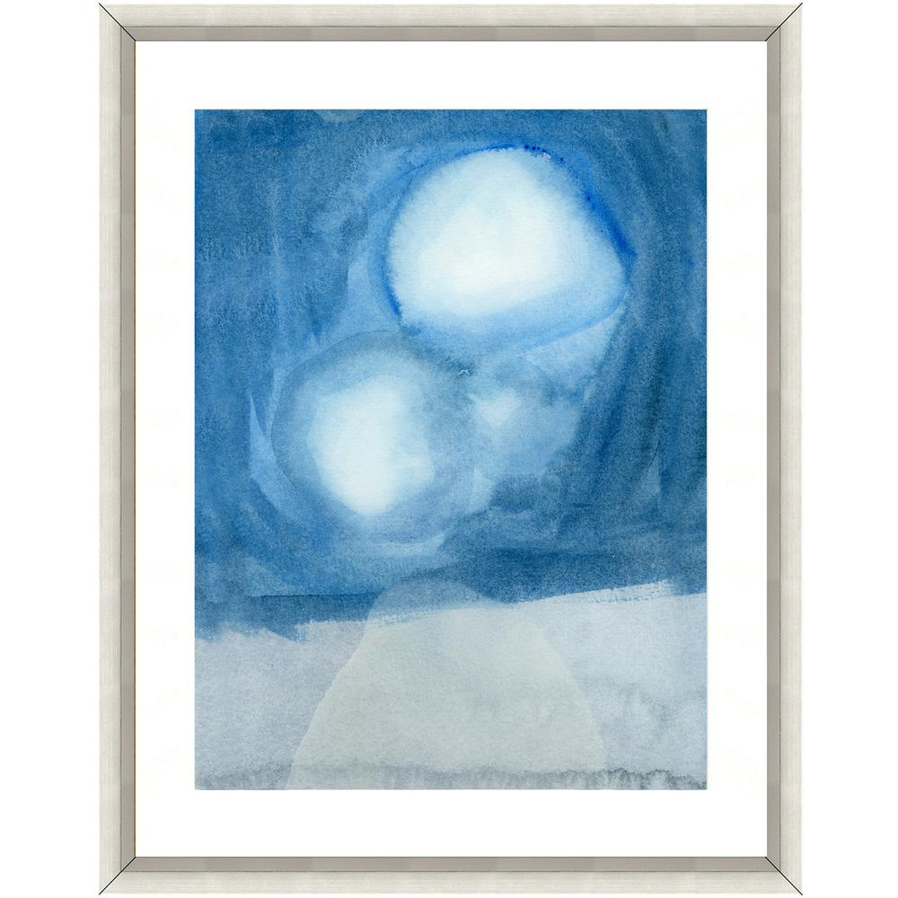 Vintage Print Gallery Blue Watercolor Framed Archival Paper Wall Blue Watercolor Framed Archival Paper Wall Art 24 In X 28 Full Size