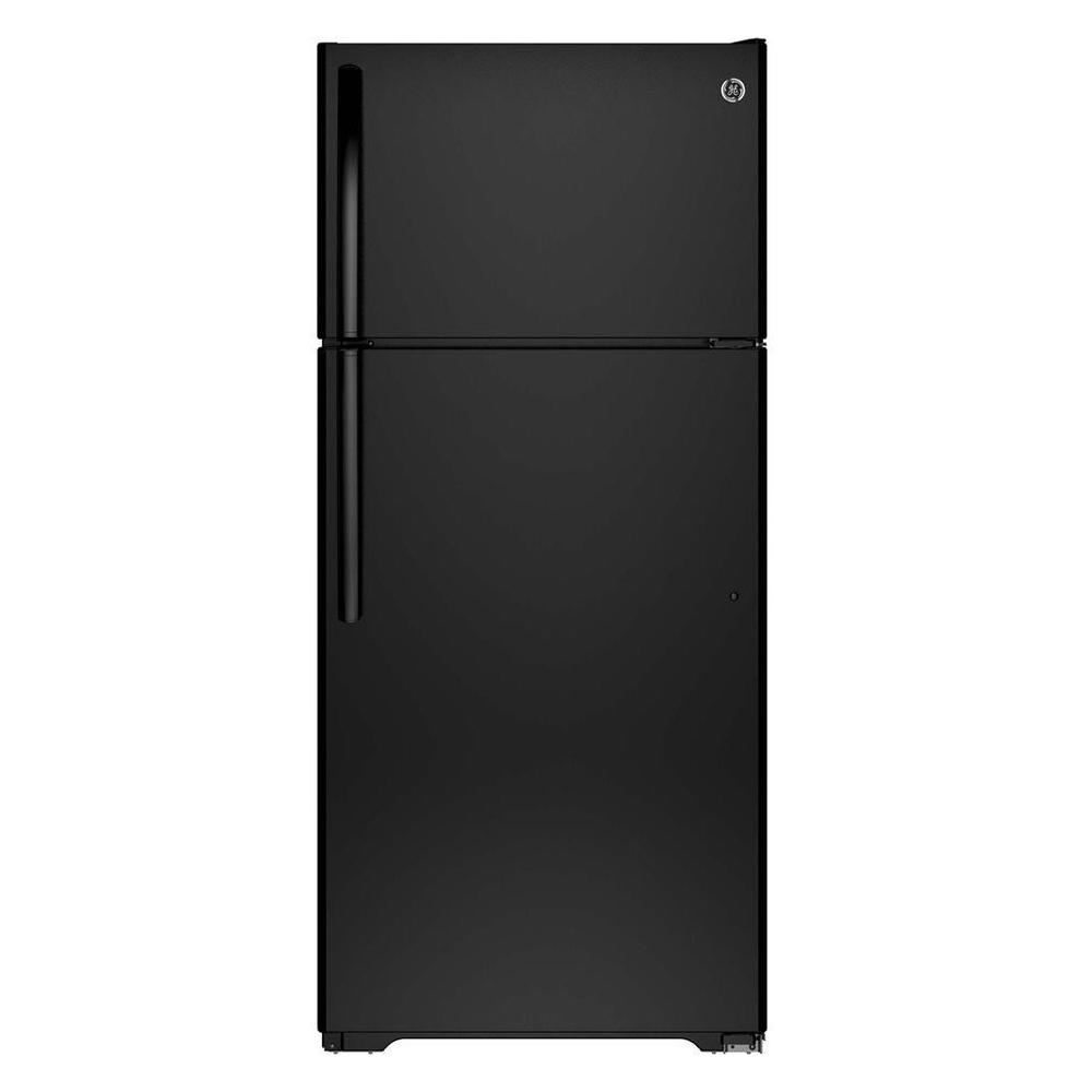 GE 15.5 cu. ft. Top Freezer Refrigerator in BlackGTE16DTHBB The Home