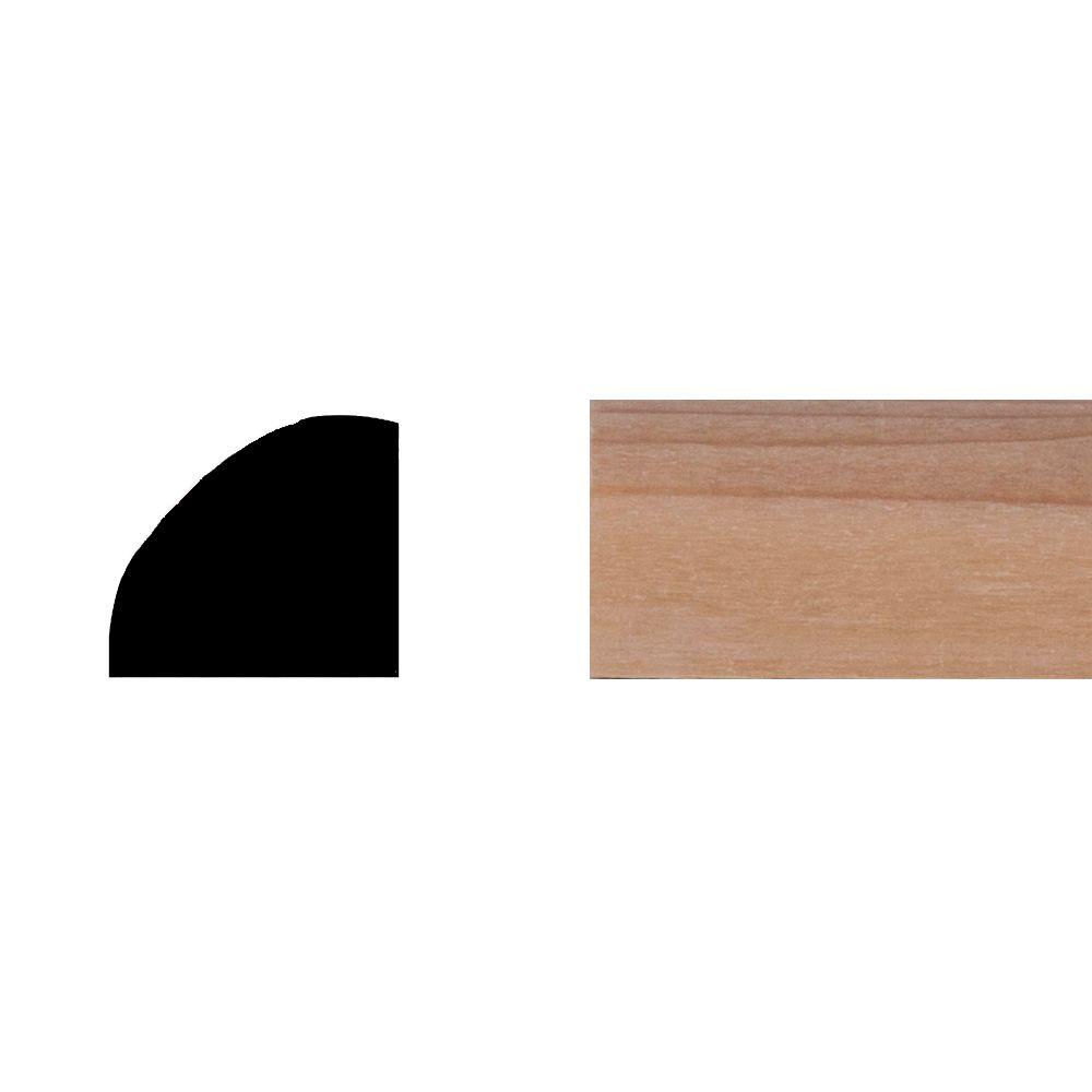 Alexandria Moulding 1 2 In X 144 Vinyl Quarter Round Hemlock Wood Quarter