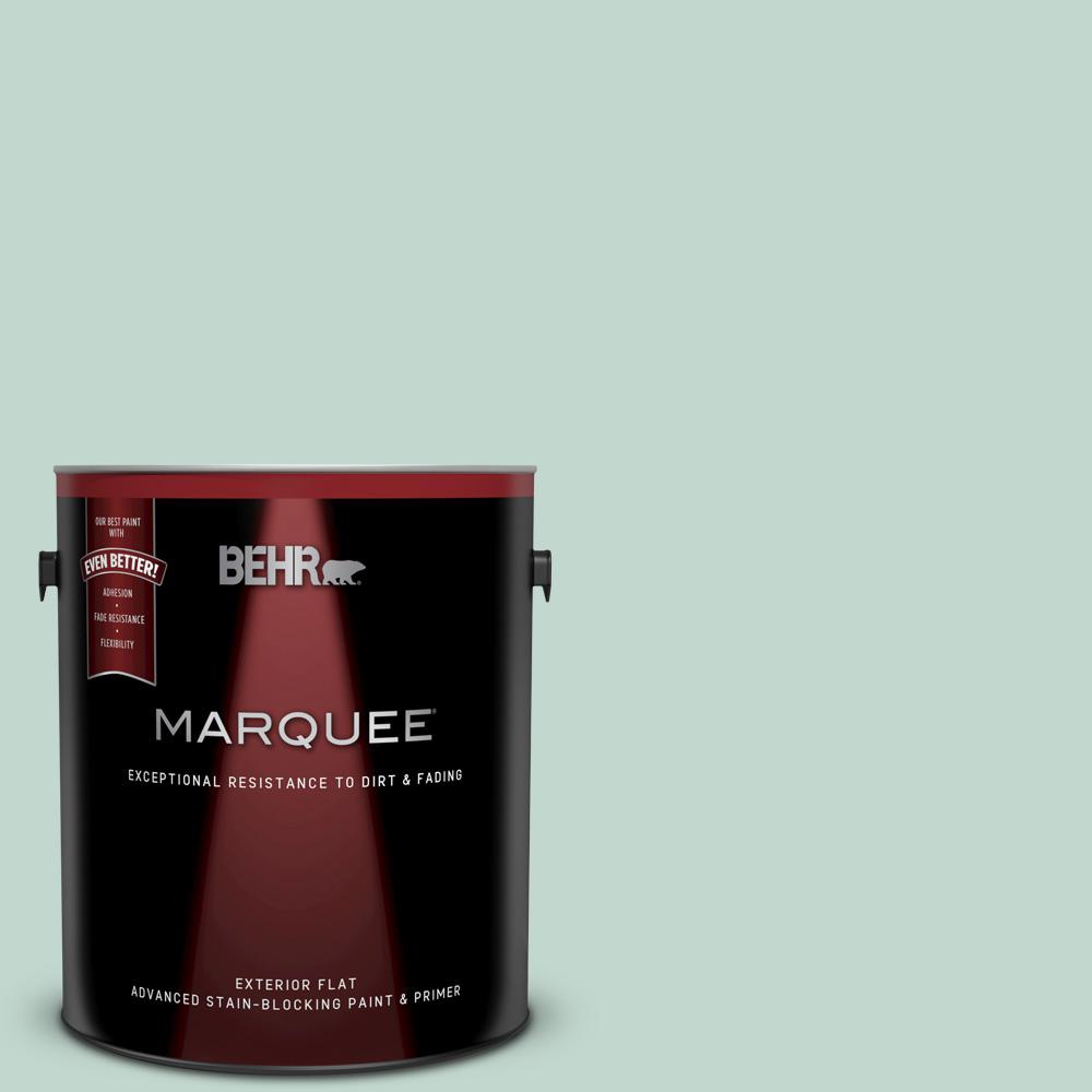BEHR MARQUEE 1 gal. 470E3 Aqua Smoke Flat Exterior Paint and Primer in One445001 The Home Depot