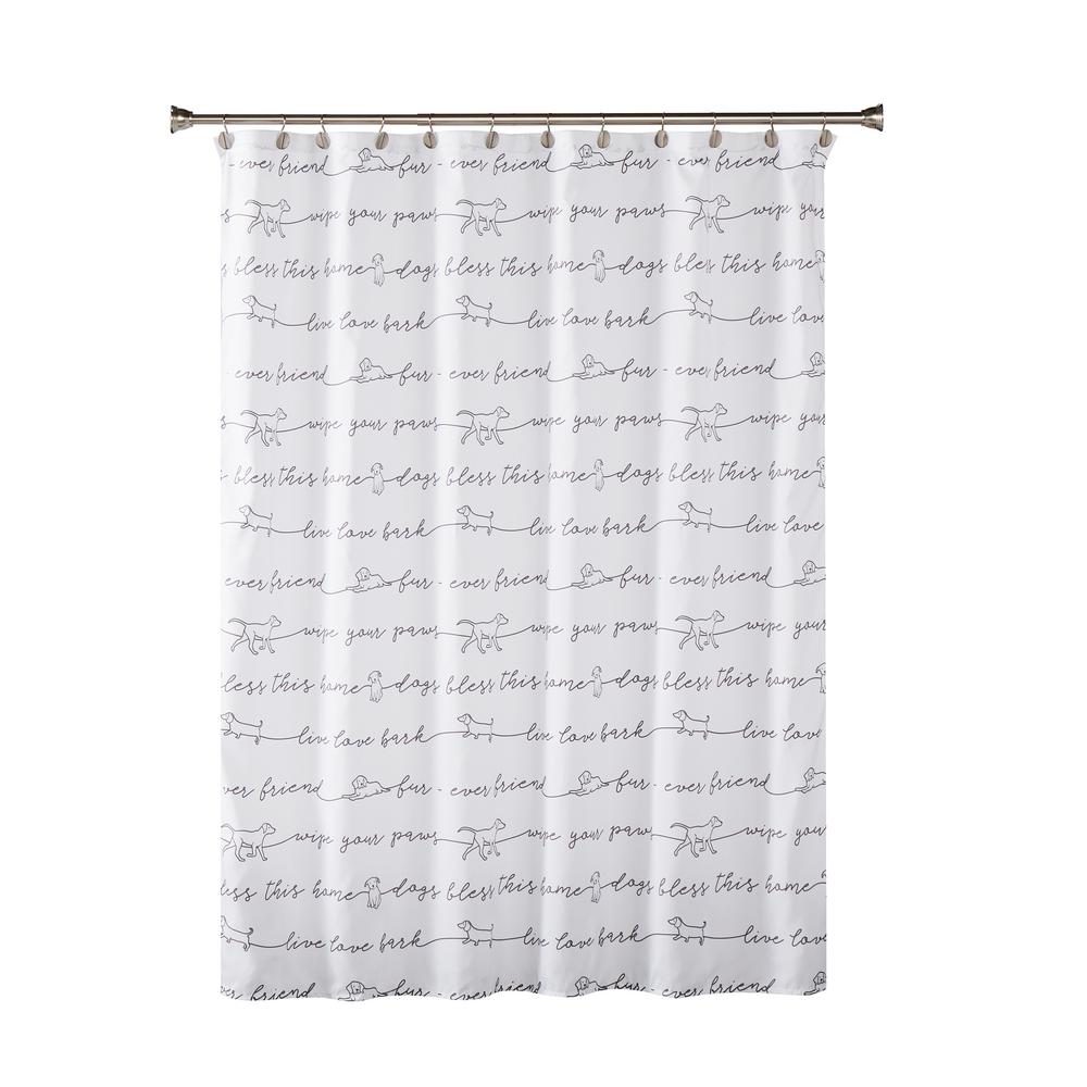 Farmhouse Dogs 72 In Black Shower Curtain U2177000200001 The