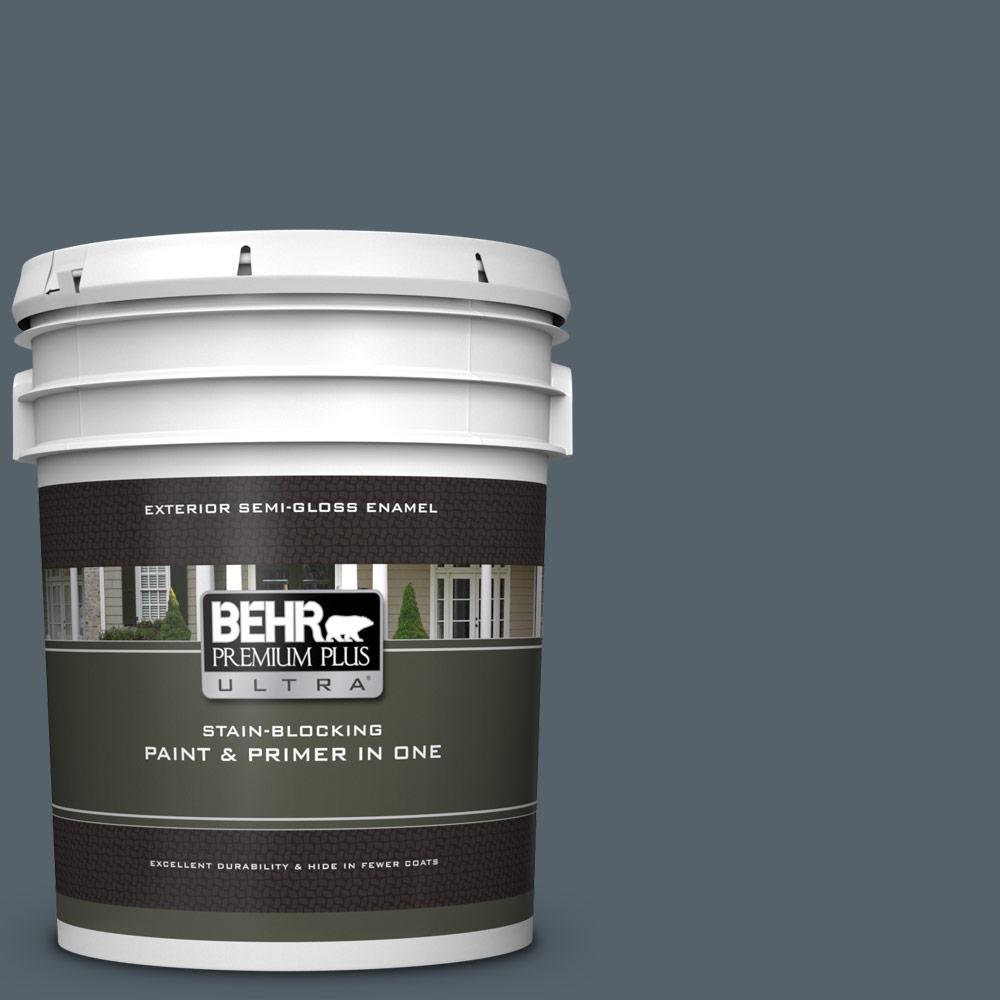 BEHR Premium Plus Ultra 5 gal. N4906 Calligraphy SemiGloss Enamel Exterior Paint and Primer