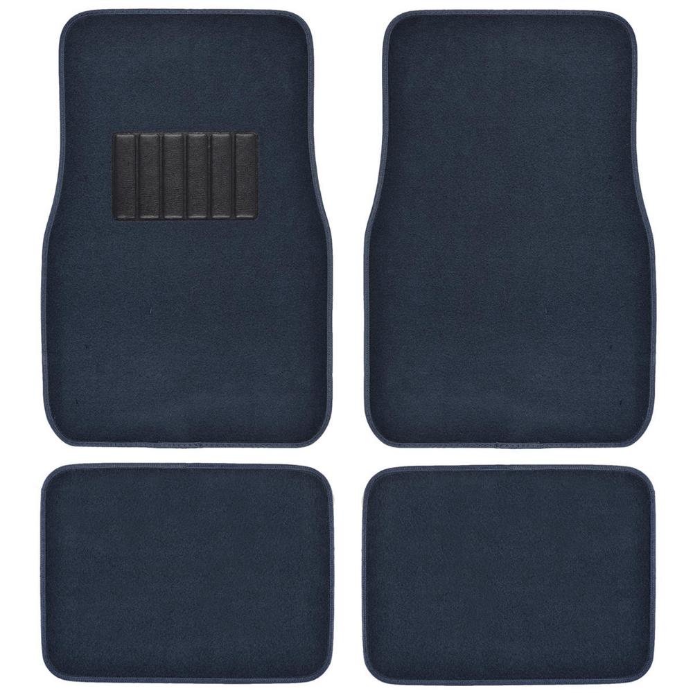 Bdk Classic Mt 100 Blue Carpet With Rubberized Backing 4 Piece Car