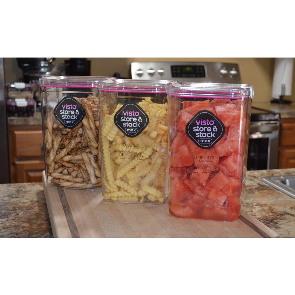 Visto 4.23 Qt. Cube Tritan CoPolyester Food Storage Containers with