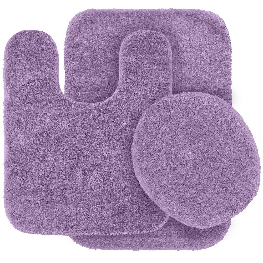 Garland Rug Traditional Purple 21 in. x 34 in. Washable Bathroom 3