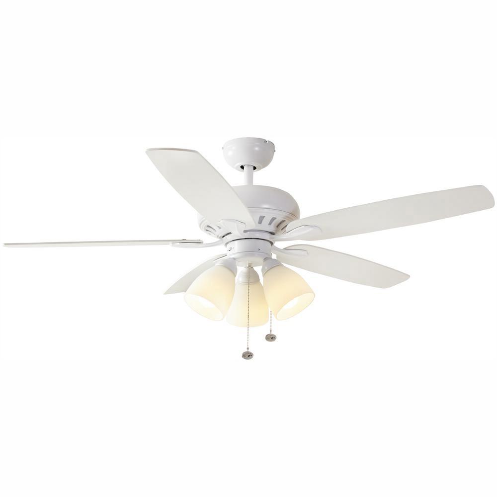 Rockport 52 In Led Matte White Ceiling Fan With Light Kit
