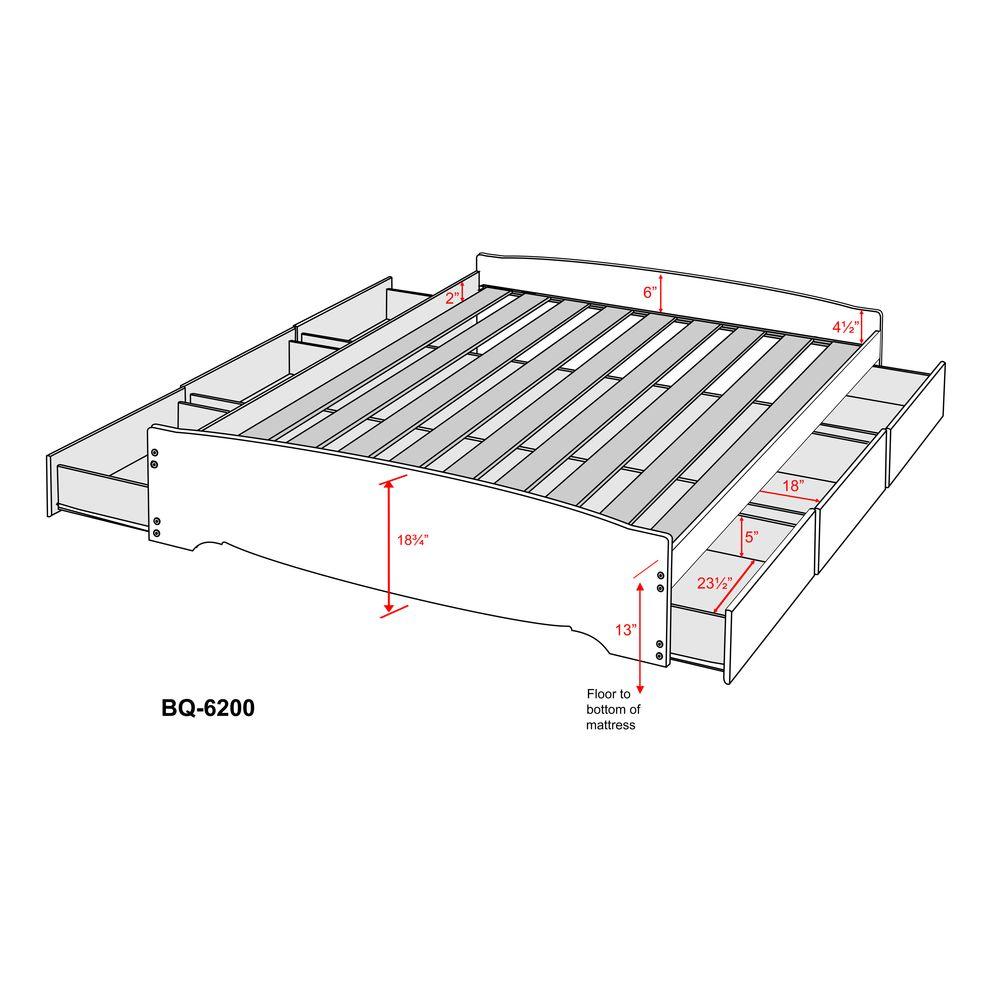 Prepac Monterey Queen Wood Storage Bed WBQ-6200-3K - The Home Depot