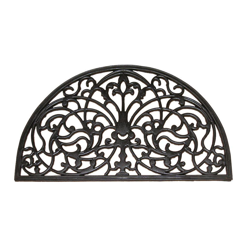 Entryways Half Round 18 in. x 30 in. Recycled Rubber Door Mat175R