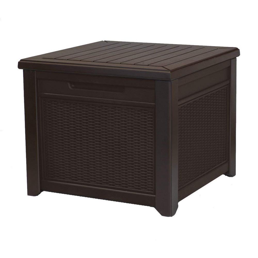 Keter Deck Boxes Sheds Garages Outdoor Storage The Home Depot Cube Rattan 55 Gal Deck Box