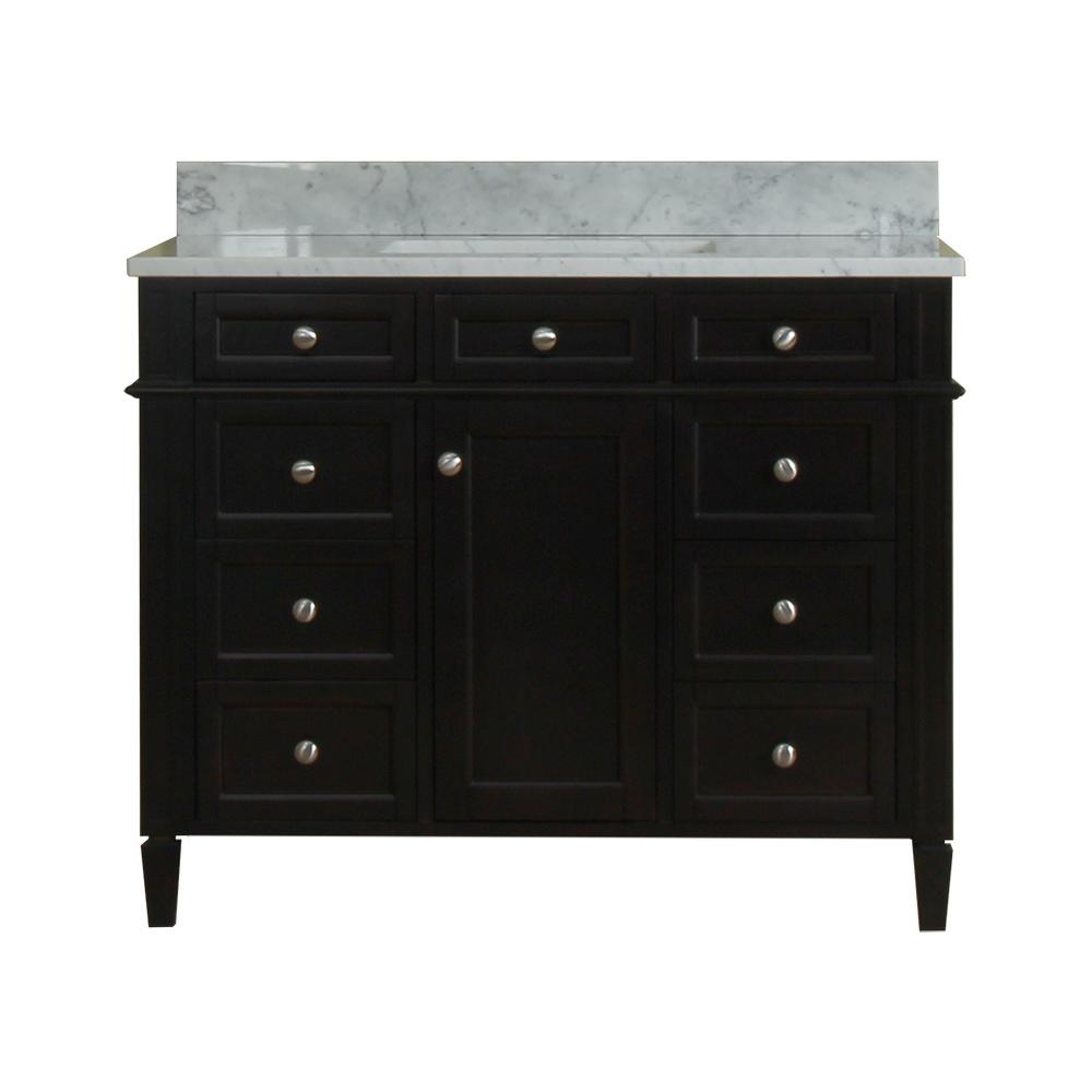 Birmingham 42 in. W x 34 in. H Bath Vanity in Espresso with Marble