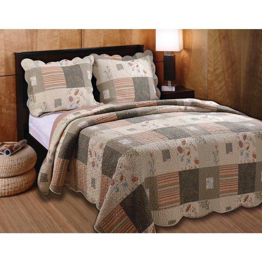 Greenland Home Fashions Sedona 100% Cotton Quilt and Pillow Sham Set