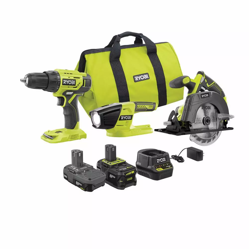 Deals on RYOBI 18-Volt ONE+ Lithium-ion Cordless 3-Tool Combo Kit + 2 Battery