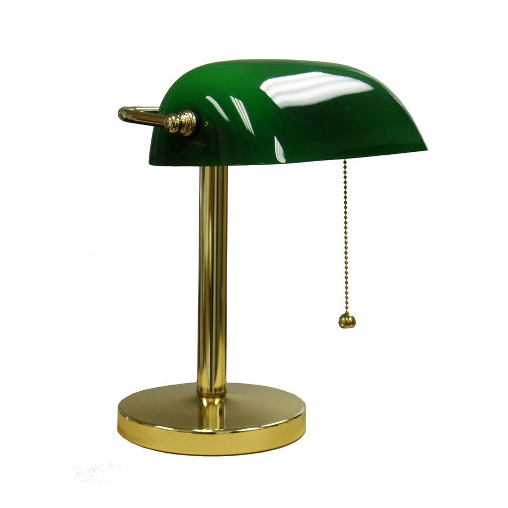 green shade bankers lamp