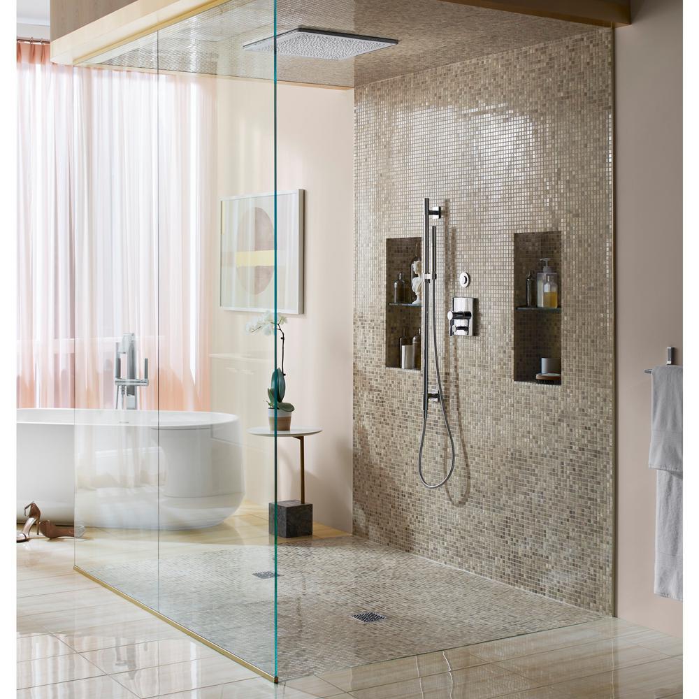 Kohler Real Rain 1 Spray 19 5 In Single Ceiling Mount Fixed Rain Shower Head In Polished Chrome K Cp The Home Depot