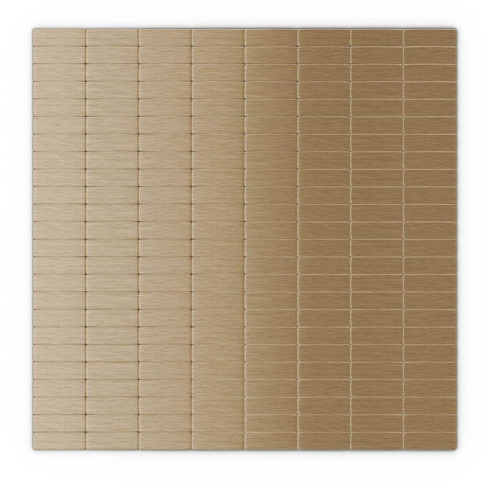 Inoxia Sdtiles Urbain Lc Light Copper 11 42 In X 57 5 Mm Metal Self Adhesive Wall Mosaic Tile