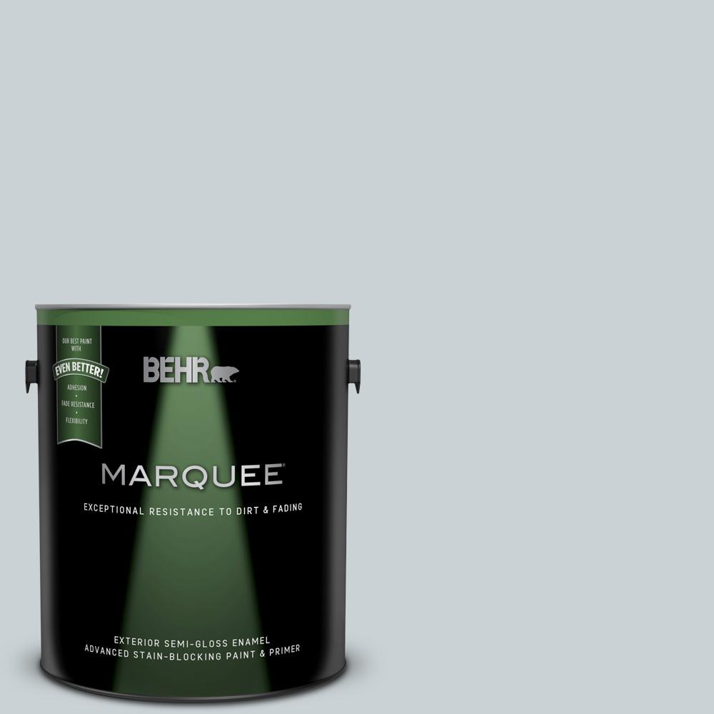 BEHR MARQUEE 1 gal. N4901 Absolute Zero SemiGloss Enamel Exterior Paint and Primer in One