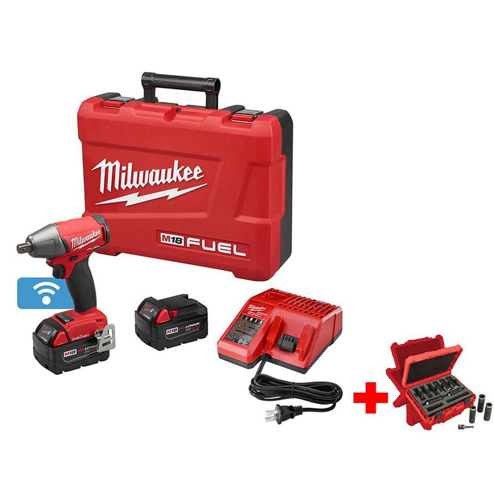 4 Mode Bare Tool Milwaukee 2759-20 M18 FUEL 1//2 Compact Impact Wrench w//Pin Detent; Torque = 220 ft-lbs ; with ONE-KEY