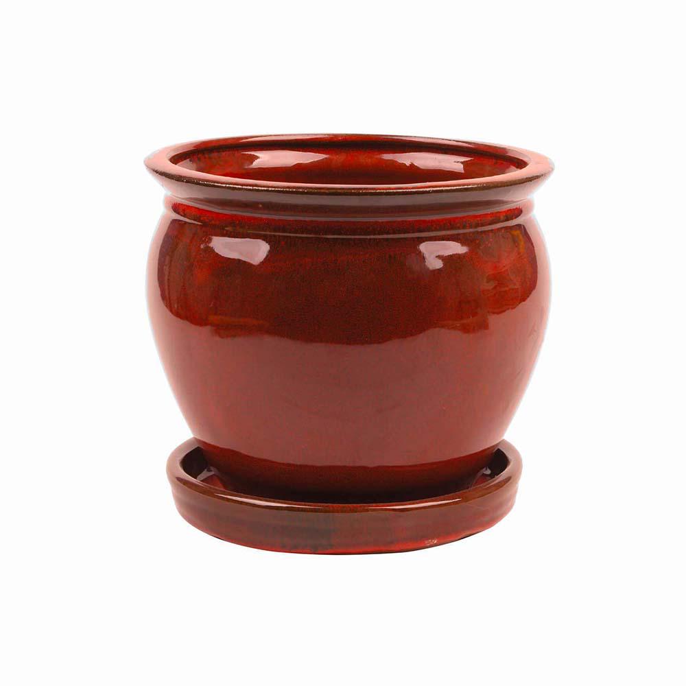 Southern Patio Wisteria 12 In Dia Oxblood Ceramic Pot Crm 031062 Southern Patio Wisteria 12 In Dia Oxblood Ceramic Pot