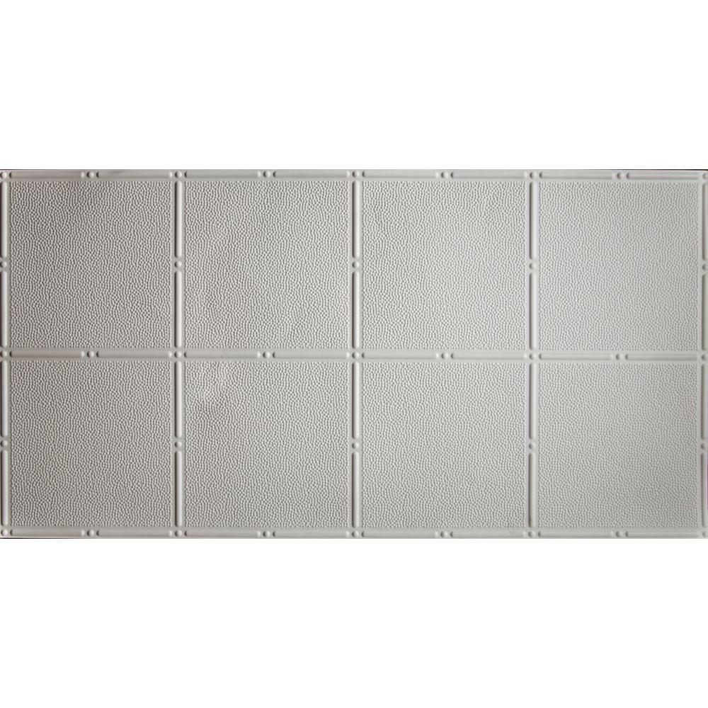 Global Specialty Products Faux 2 Ft X 4 Ft Glue Up Tin Style Surface Mount Ceiling Tile In White