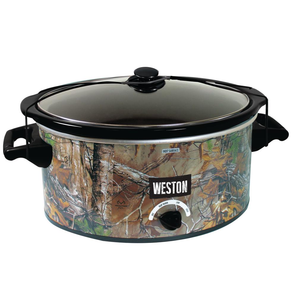 GTIN 812830021151 product image for Realtree 8 Qt. Black Camouflage Slow Cooker with Locking Lid, RT Camo/Black | upcitemdb.com