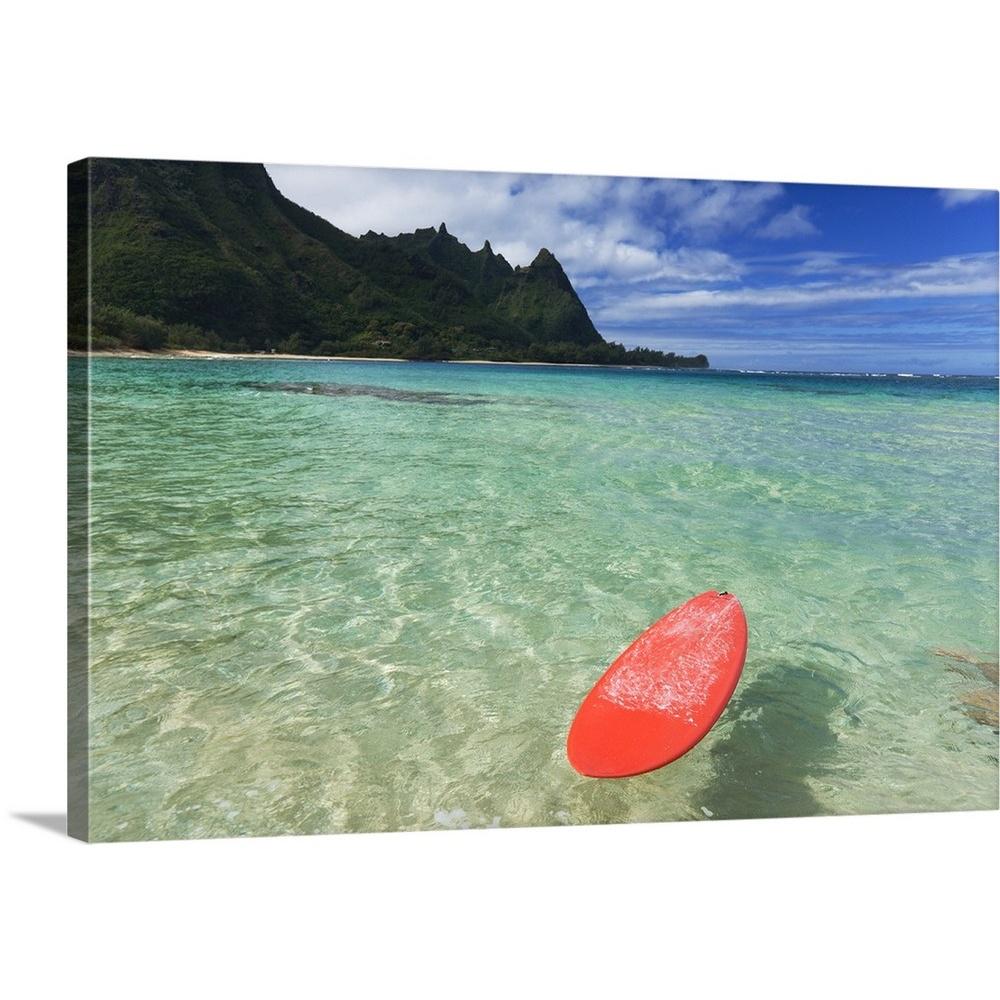 Greatbigcanvas Hawaii Kauai Haena Beach Red Surfboard Floating In Shallow Ocean By M Swiet Productions Canvas Wall Art 1404268 24 24x16 The Home Depot - Hawaii Surfboard Wall Art Greatbigcanvas Hawaii Kauai Haena Beach Red Surfboard Floating In Shallow Ocean By M Swiet Productions Canvas Wall Art 1404268 24 24x16 The Home Depot - Hawaii Surfboard Wall Art