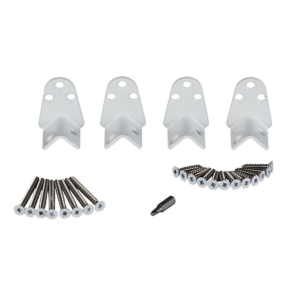 Fiberon White Stainless Steel Angle Rail Hardware KitBKT