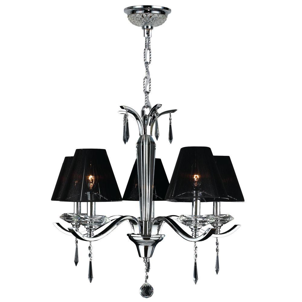 Worldwide Lighting Gatsby Collection 5 Light Polished Chrome Clear Worldwide Lighting Gatsby Collection 5 Light Polished Chrome Clear Crystal Chandelier