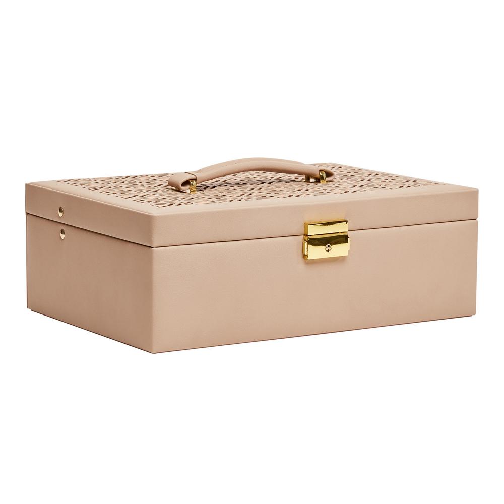 Mele Naomi Tan Faux Leather Jewelry Box00345S18 The Home Depot