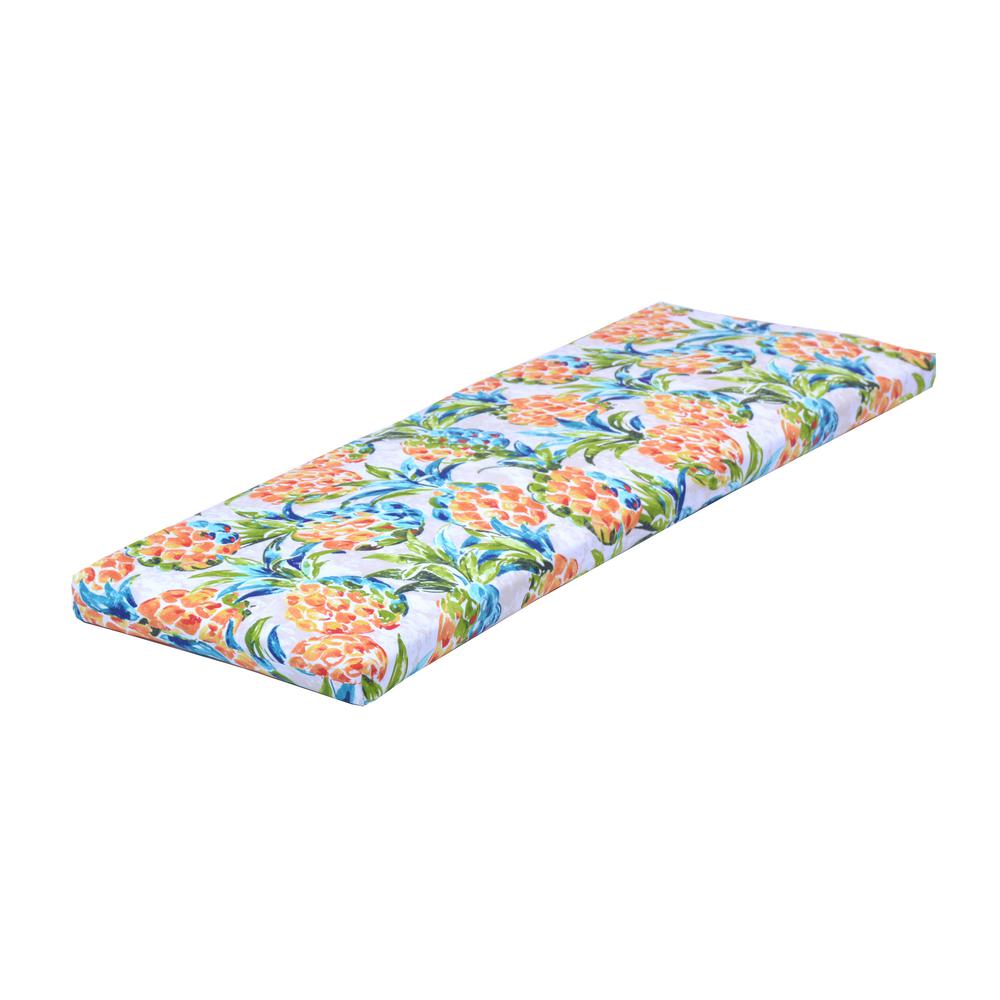 Hampton Bay Hampton Bay 22 In X 46 In X 2 In Pineapples Tropical   Hampton Bay Bench Cushions 7672 01523200 64 600 