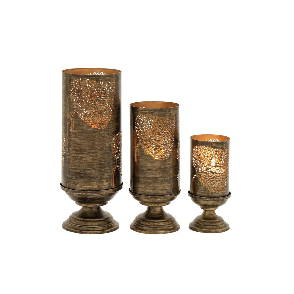 Litton Lane Rustic Dark Brown Tapered Mango Wood Candle Holder (Set of