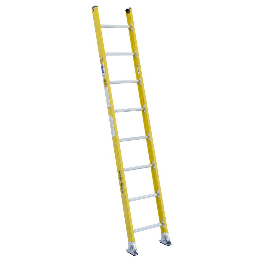 Werner 8 ft. Fiberglass Round Rung Straight Ladder with 375 lb. Load