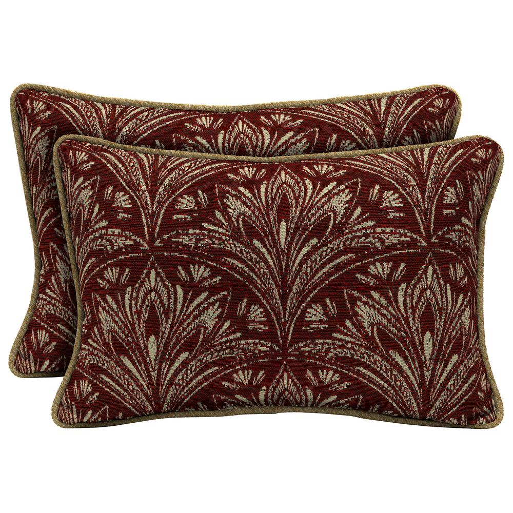 Bombay Outdoors Royal Zanzibar Berry Lumbar Outdoor Throw Pillow with