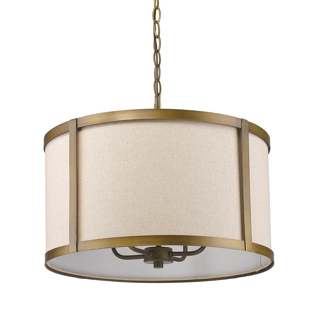 Acclaim Lighting Jessica Indoor 4 Light Raw Br Pendant With Acclaim Lighting Jessica Indoor 4 Light Raw Br Pendant With Fabric Shade