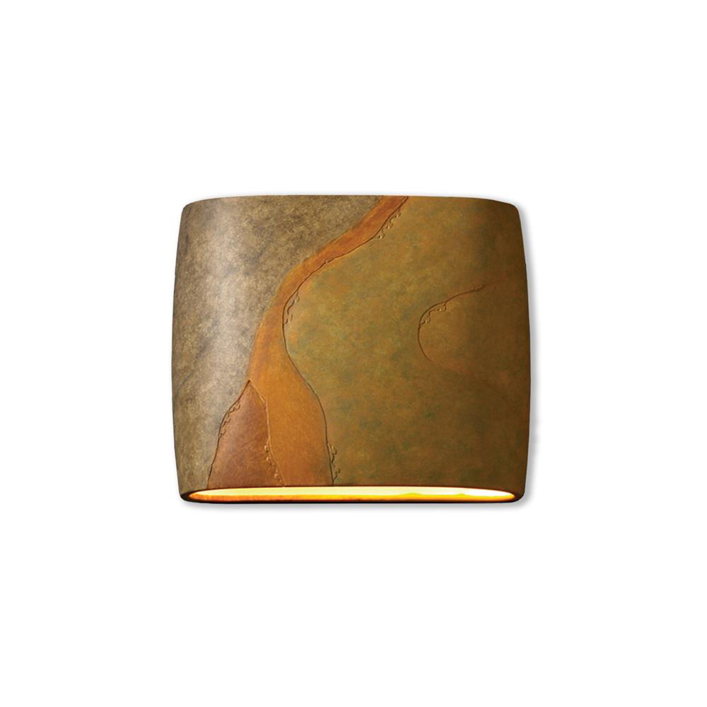 Justice Design Group Ambiance Collection 1-Light Wall Sconce Real Rust Finish